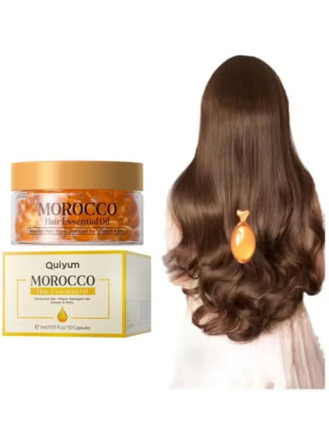 QUIYUM 50PCS Hair Oil Serum, Hair Care Oil, Hair Strengthening Oil, Anti-Frizz Hair Serum Oil, Enhance Shine, Hair Serum for Dry, Damaged Hair - Image 1