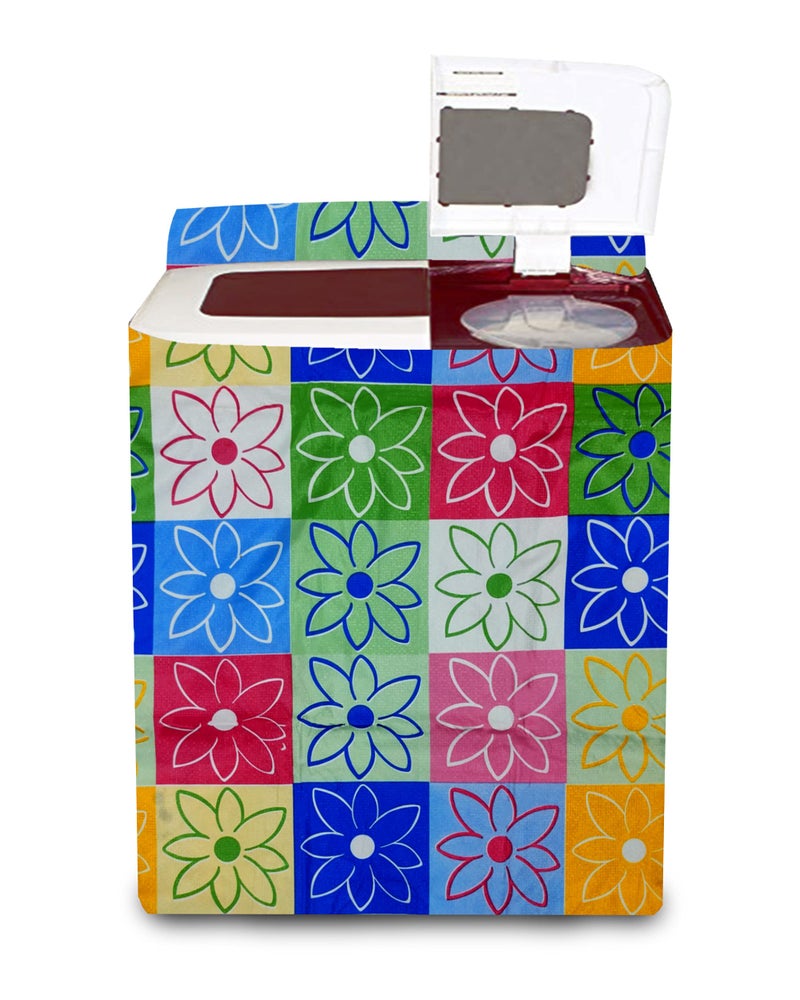 KANUSHI Industries® 100% Waterproof & Dustproof Top Load Semi Automatic Washing Machine Cover (Suitable for 6 Kg, 6.5 kg, 7 kg, 7.5 kg)+ 1 Pc Designer Laundry Bag(VAR-Washing-SEMI+LB-NW-NEW-06) - Image 2
