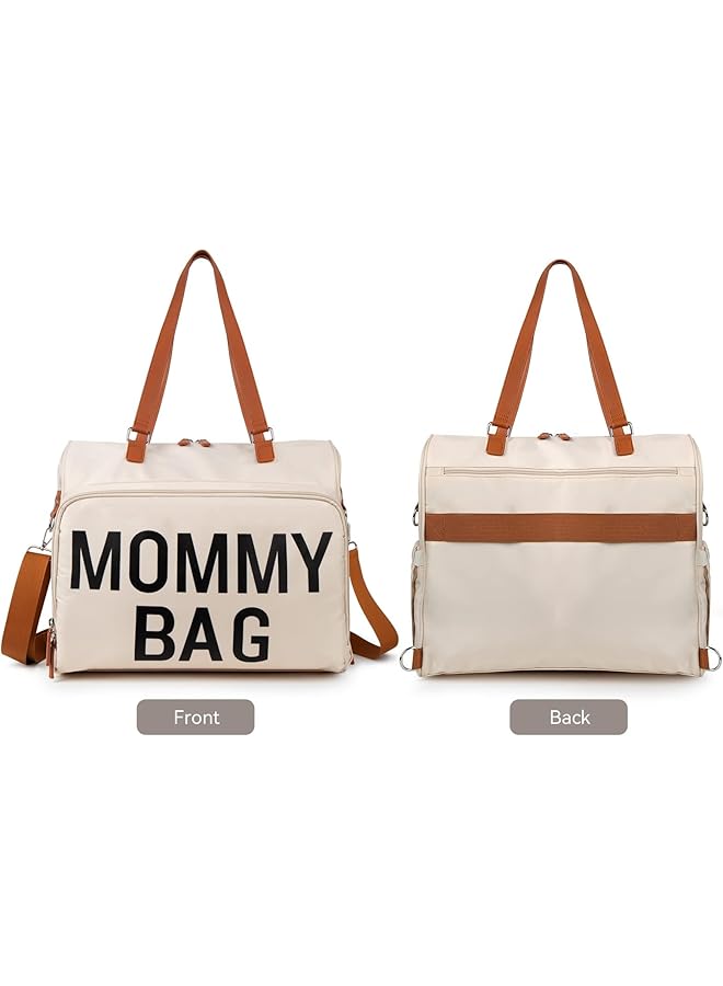 Excefore Upgraded Mommy Bag For Hospital Diaper Bag Backpack & Tote With 14 Pockets Large Capacity Waterproof Diaper Bag Tote For Travel Waterproof Hospital Bags With 3 Insulated Pockets Creamy White - Image 5