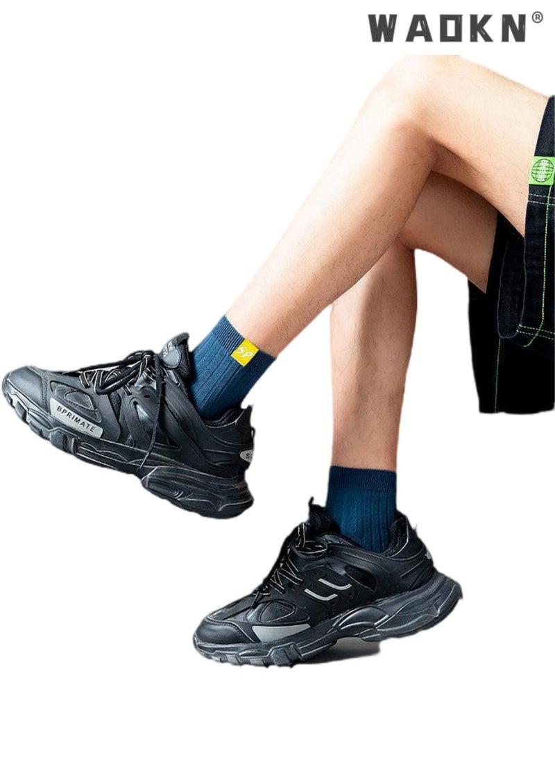 WAOKN 5 Pairs of Men Women Striped Socks, - Soft, Breathable, Moisture-Wicking, Assorted Colors, Comfortable Athletic Socks for Running, Sports, and Everyday Wear, Durable and Lightweight - Image 2