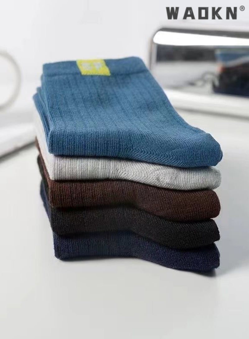 WAOKN 5 Pairs of Men Women Striped Socks, - Soft, Breathable, Moisture-Wicking, Assorted Colors, Comfortable Athletic Socks for Running, Sports, and Everyday Wear, Durable and Lightweight - Image 3