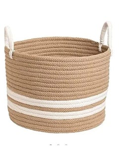 ALBY ALBY Woven Laundry Hamper Toy Storage Bin for Blankets Clothes Toys Pillows in Living Room Baby Nursery UTE Cotton ALBY8  - Image 4