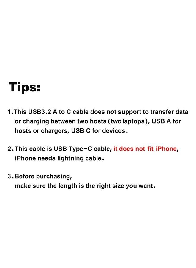 CableCreation Short USB to USB C Cable 1.6FT, USB C Data Transfer Cable 3.2 Gen2 10Gbps USB A to C Data Cable, Android Auto USB C Cable 3A for USB C External SSD Laptop etc - Image 2
