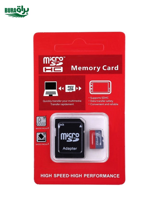 BURAQ - 256GB High Speed Class 10 TF/Micro SDHC UHS-1(U1) Memory Card, Write: 15mb/s, Read: 30mb/s  (100% Real Capacity) - Image 1