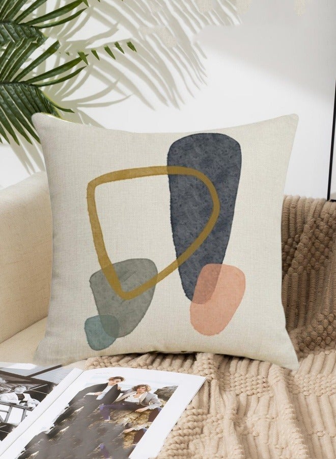 Optico Throw Pillow Covers,  Home Decor Set of 4 Pillow Cases 45 x 45cm Cushion Couch Sofa Pillowcases Boho Abstract Cushion Case Linen Pillow Shells for Sofa Car Couch Bedroom Living Room Decor (Cover ONLY) - Image 5