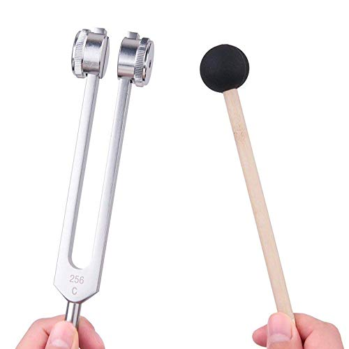 WanQin Tuning Fork, 256 Hz Tuning Fork, 256 Cps Tuning Fork Fixed Weights Clinical Grade Nerve/Sensory with Silicone Hammer - Image 5