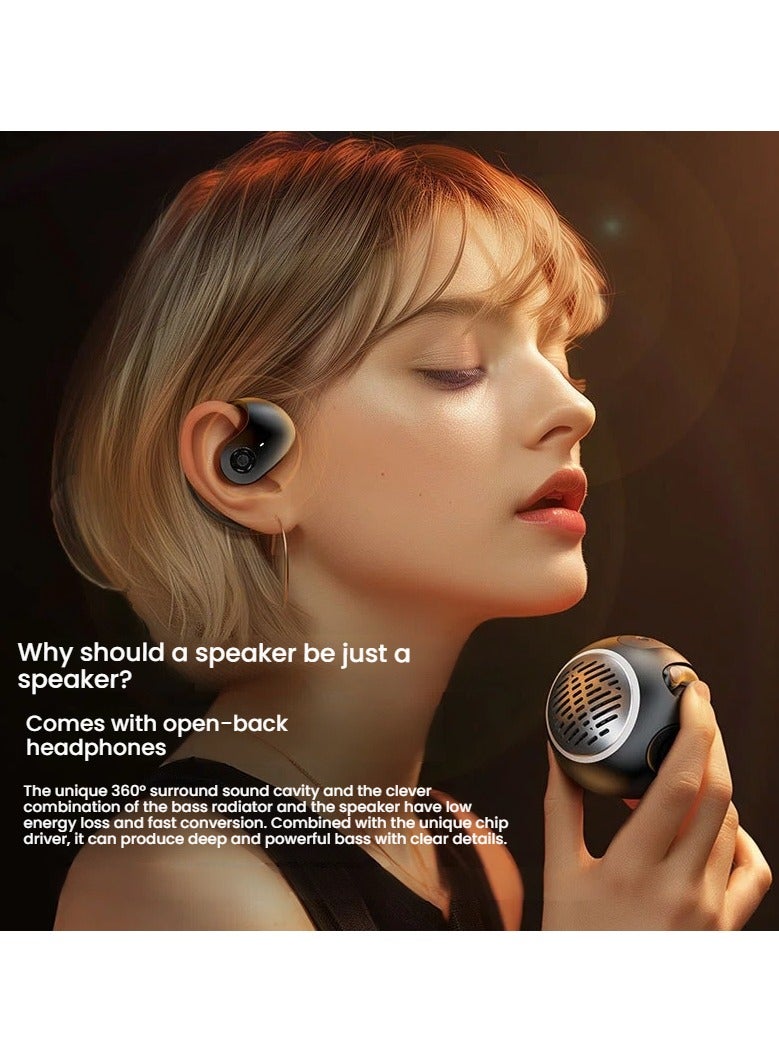 عام نظام صوتي لاسلكي على شكل سماعة رأس «اثنان في واحد»، مكبر صوت بلوتوث للاستخدام الخارجي، سهل الحمل وخفيف الوزن دون أي عبء. - Image 4