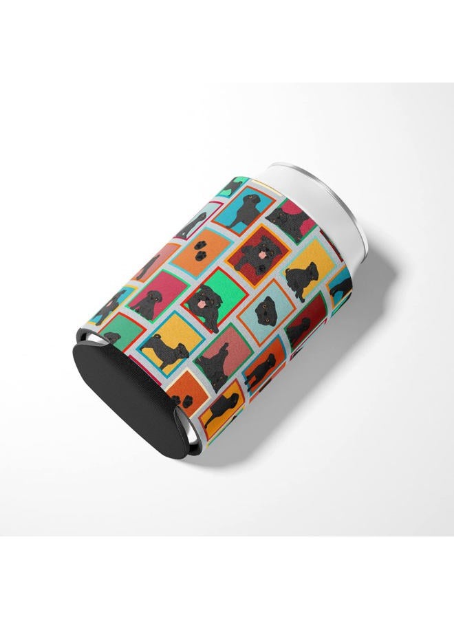 Caroline's Treasures MLM1091CC Lots of Black Pug Can or Bottle Hugger Cooler Washable Drink Sleeve Collapsible Beverage Insulated Holder, Can Hugger, Multicolor - Image 3