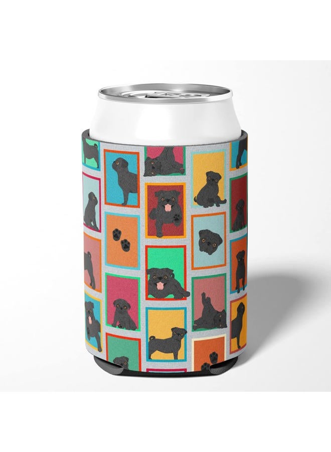 Caroline's Treasures MLM1091CC Lots of Black Pug Can or Bottle Hugger Cooler Washable Drink Sleeve Collapsible Beverage Insulated Holder, Can Hugger, Multicolor - Image 2
