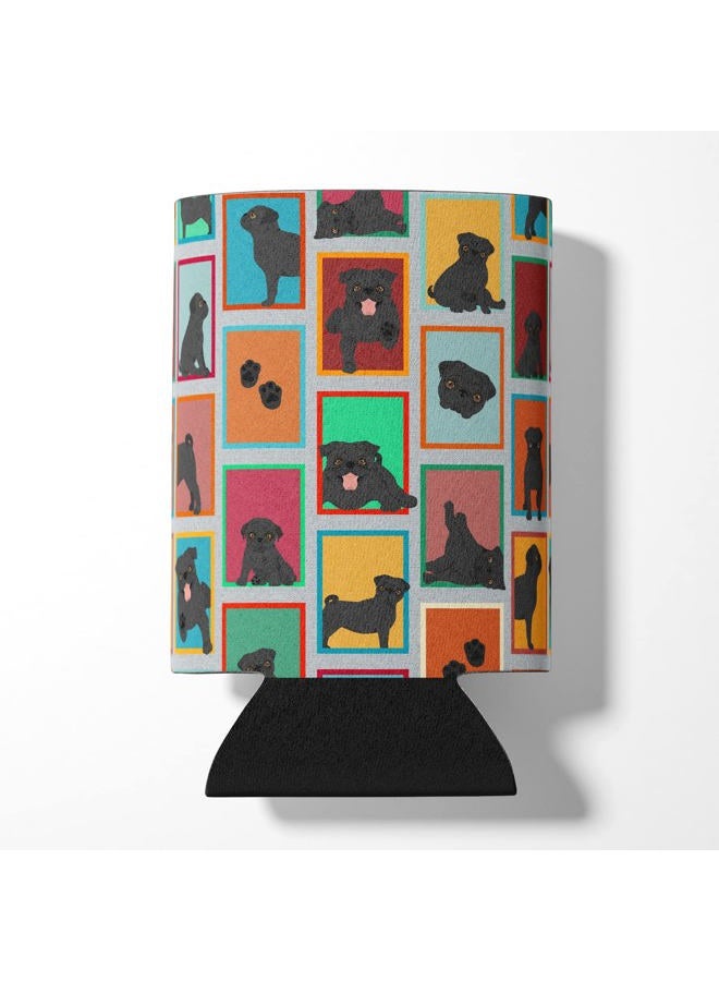 Caroline's Treasures MLM1091CC Lots of Black Pug Can or Bottle Hugger Cooler Washable Drink Sleeve Collapsible Beverage Insulated Holder, Can Hugger, Multicolor - Image 1