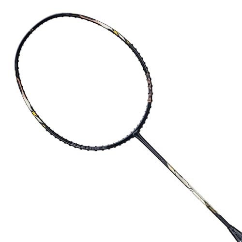 Li-Ning AxForce Blast Strung Carbon Fibre Badminton Racket with Full Cover | 5U | Ultimate Smash Badminton Racket with Sonic Boom Acceleration | Max Tension : ≤31 lbs (Black/Gold) - Image 2