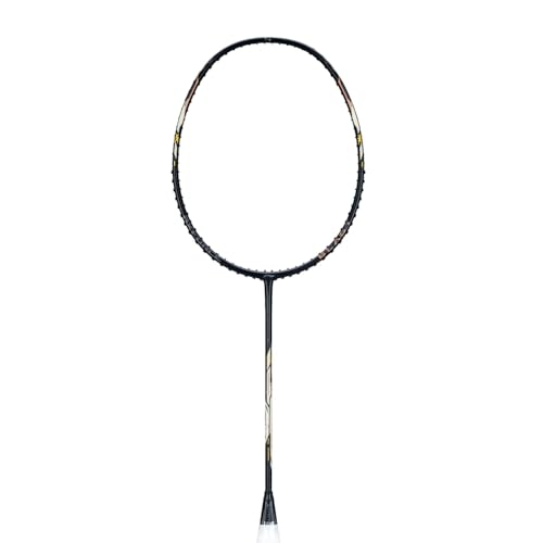 Li-Ning AxForce Blast Strung Carbon Fibre Badminton Racket with Full Cover | 5U | Ultimate Smash Badminton Racket with Sonic Boom Acceleration | Max Tension : ≤31 lbs (Black/Gold) - Image 1