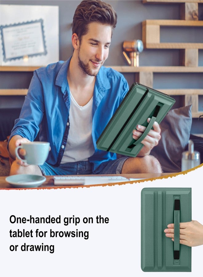 DTTO for iPad 9th / 8th / 7th Generation Case 10.2 Inch (2021/2020/2019), 360 Degree Rotating Premium Leather Folio Stand Cover with Pencil Holder, Midnight Green - Image 4