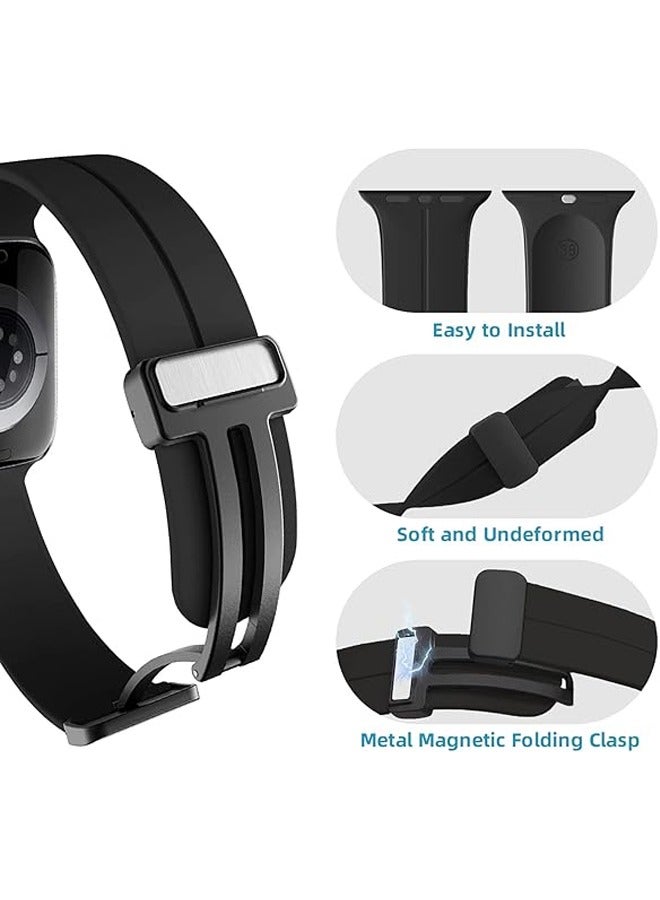 بولوز 2 المغناطيسي لـ Apple Watch Band 42/44/45/49mm النساء الرجال ، السيليكون الرياضة استبدال حزام المعصم - Image 3