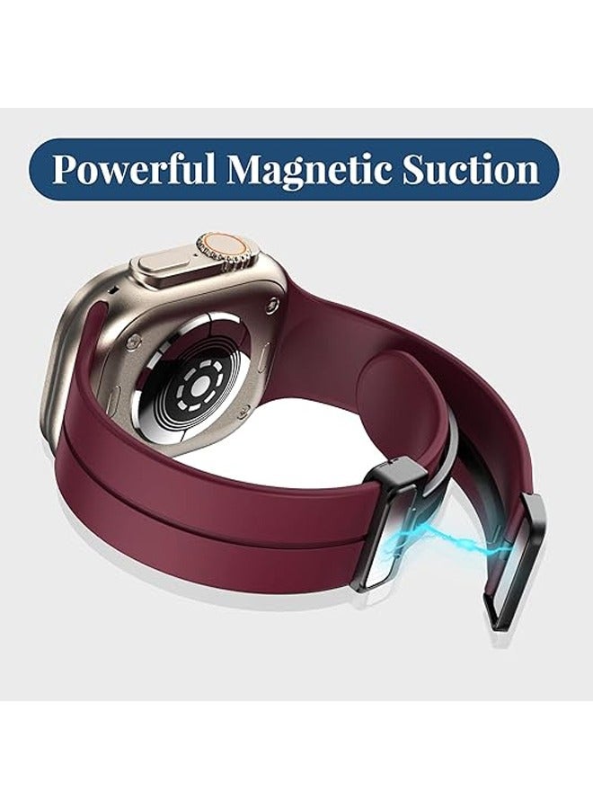 بولوز 2 المغناطيسي لـ Apple Watch Band 42/44/45/49mm النساء الرجال ، السيليكون الرياضة استبدال حزام المعصم - Image 5