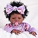 Aori Black Reborn Baby Dolls Girl Realistic Baby Dolls Black American That Look Real 20 inches Lifelike Black Baby Doll Soft Vinyl with Weighted Cloth Body Set for Kids 3 NewParents Elderly - Image 2