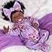 Aori Black Reborn Baby Dolls Girl Realistic Baby Dolls Black American That Look Real 20 inches Lifelike Black Baby Doll Soft Vinyl with Weighted Cloth Body Set for Kids 3 NewParents Elderly - Image 4