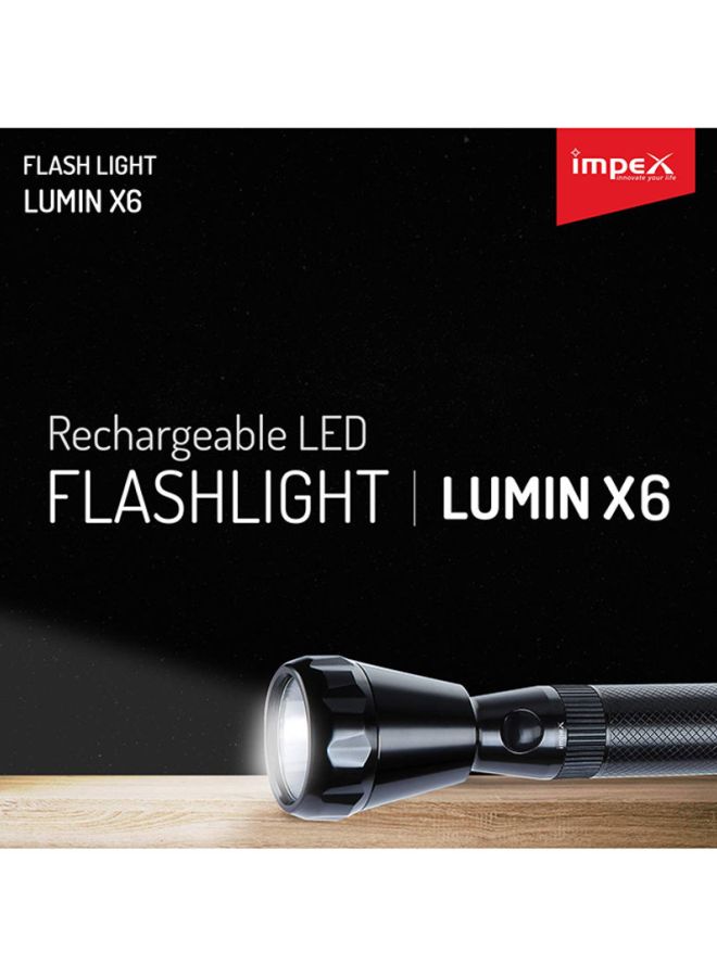 Impex Rechargeable LED Handheld Flashlight Torch Black 438x158x95mm - Image 4