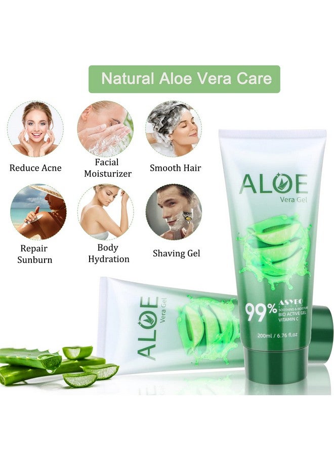 ASYBO 200X2 Ml Aloe Vera Gel 99% Organic Pure Aloe Vera Hydrating Face & Body Moisturizer Natural Aloe Cream For Dry Skin Sunburn Acne Soothing & Moisturizing - Image 5