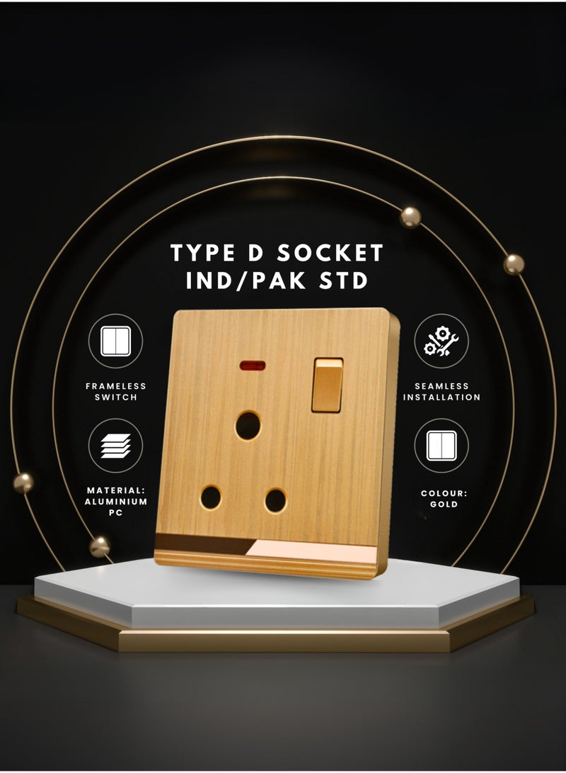 Vmax 15A Universal Wall Socket with Switch High-Quality Power Outlet Durable, Safe & Easy Installation Ideal for Home, Office & Commercial Use (WHITE,BLACK, CHAMPAGNE GOLD) - Image 3