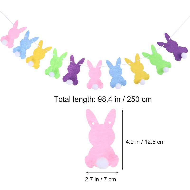 BinaryABC Easter Bunny Rabbit Banner Bunting Garland  Easter Decorations (Colorful Bunny) - Image 3