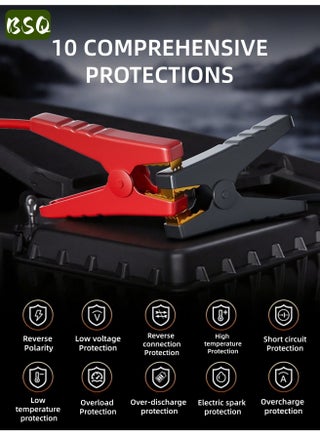 Car Jump Starter | With Air Compressor | 1000A 12V | Suitable for 6.0L Gasoline/3.0L Diesel Engines | Equipped with 150PSI Automatic Shut-off Tire Inflator Function | Smart Jump Starter with Display Screen and Emergency Light - view 4