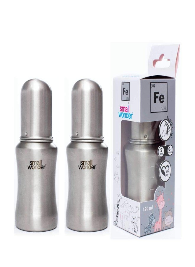 Small Wonder Stainless Steel Baby Feeding Bottle – 140 ml Pack of 2 in |Safe & Hygienic Feeding Solution for Your Little One - Image 1