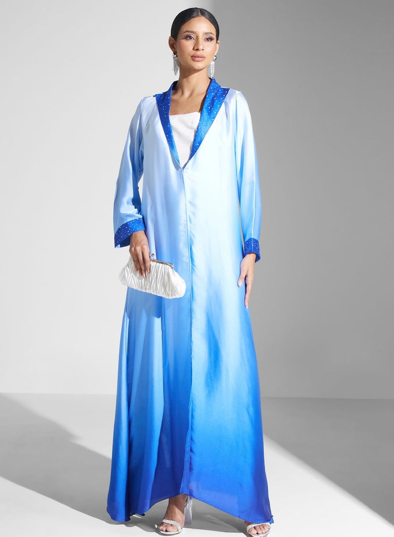 Khizana Embellished Detail Abaya With Ombre Effect - Image 1