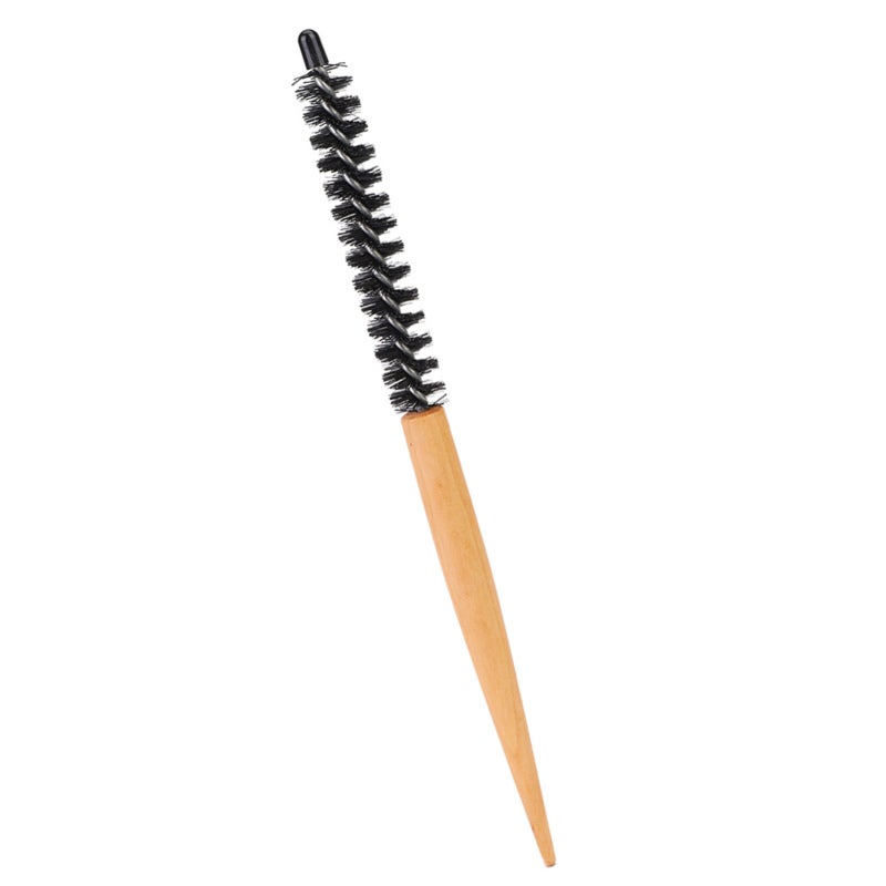 Small Round Hair Brush: 20# Size Natural Cherry Handle - Anti Slip Heat Transfer Nylon Brush Hair for Professional Hair Styling - Image 5