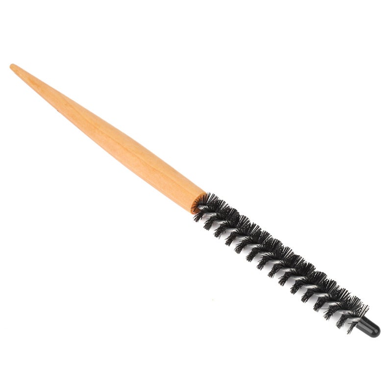 Small Round Hair Brush: 20# Size Natural Cherry Handle - Anti Slip Heat Transfer Nylon Brush Hair for Professional Hair Styling - Image 3