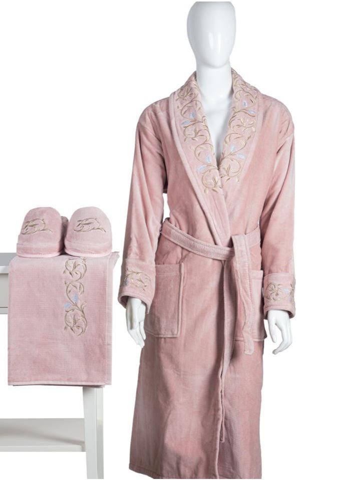 LAMA Home Tekstil Bathrobe Pink Gold Person 