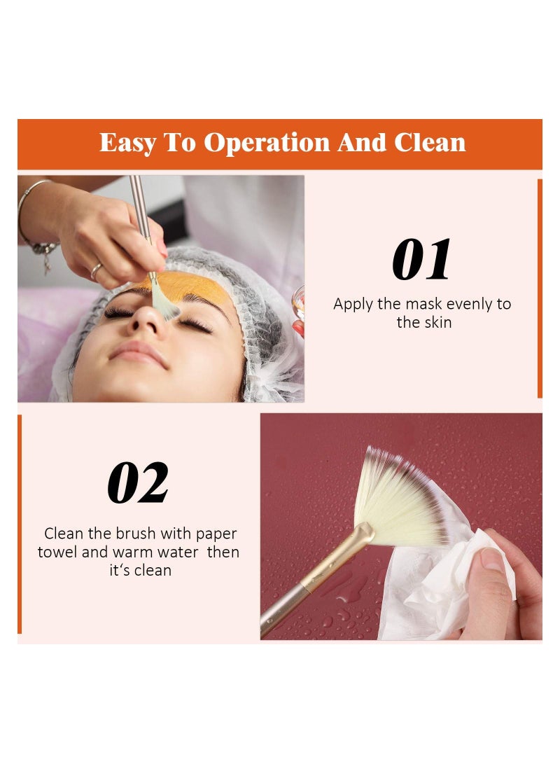 Loquat 9 Pieces Facial Brushes Fan Mask Soft Applicator Tools for Peel Glycolic Makeup Mud Cream - Image 5
