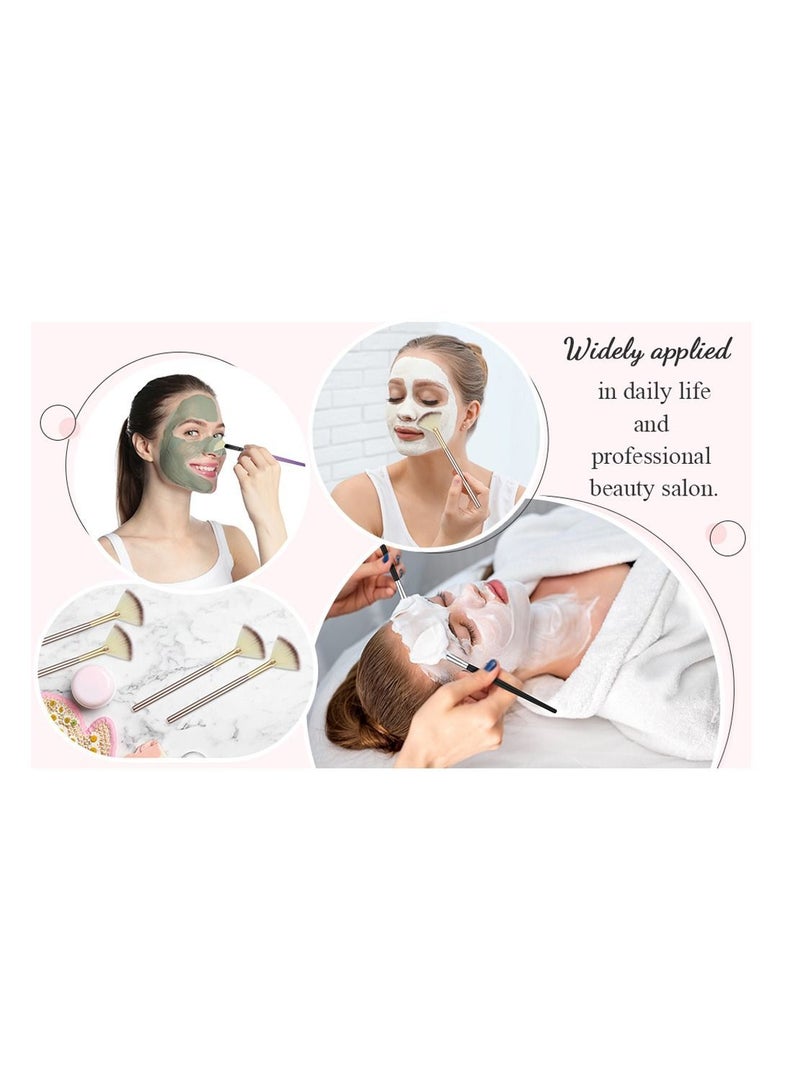 Loquat 9 Pieces Facial Brushes Fan Mask Soft Applicator Tools for Peel Glycolic Makeup Mud Cream - Image 3