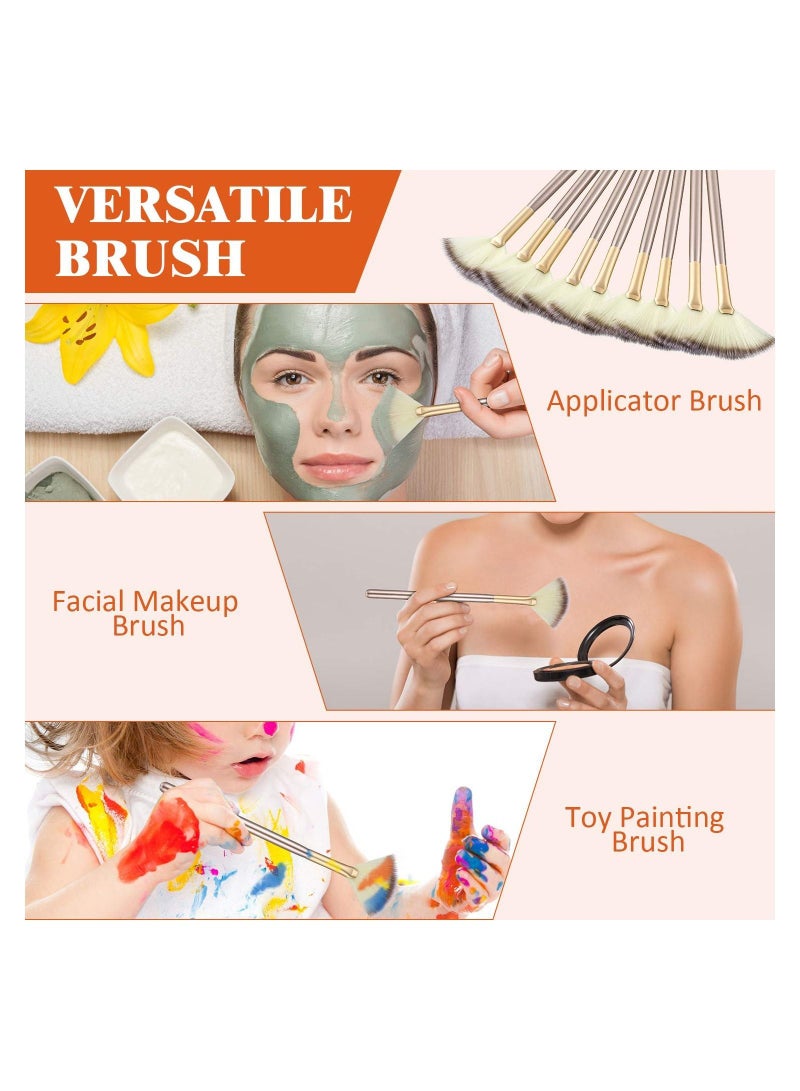 Loquat 9 Pieces Facial Brushes Fan Mask Soft Applicator Tools for Peel Glycolic Makeup Mud Cream - Image 4