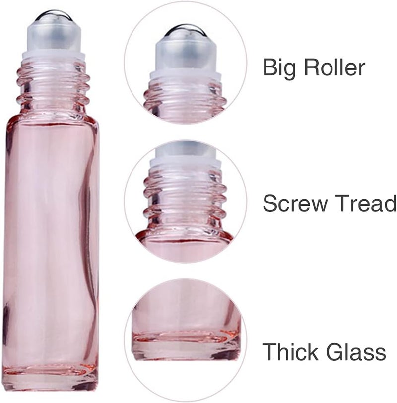 2PCS Essential Oil Roller Bottles OUKA Portable Glass Essential Oil Roll On Bottle Essential Oil Glass Bottle, For Essential Oils, Perfumes, Tea Tree oil 10ml / 5ml - Image 1