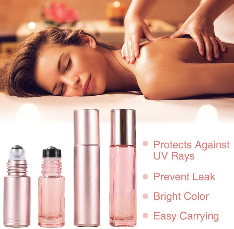 2PCS Essential Oil Roller Bottles OUKA Portable Glass Essential Oil Roll On Bottle Essential Oil Glass Bottle, For Essential Oils, Perfumes, Tea Tree oil 10ml / 5ml - Image 2