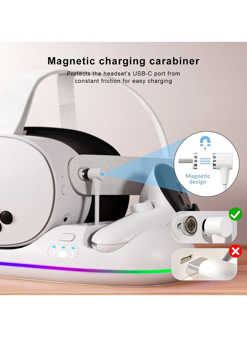 Magnetic Fast Charging Dock for Oculus Meta Quest 2/3/3S – VR Game Accessory for Quick USB-C Charging, Protects Port, and Charges Controllers Easily - Image 3