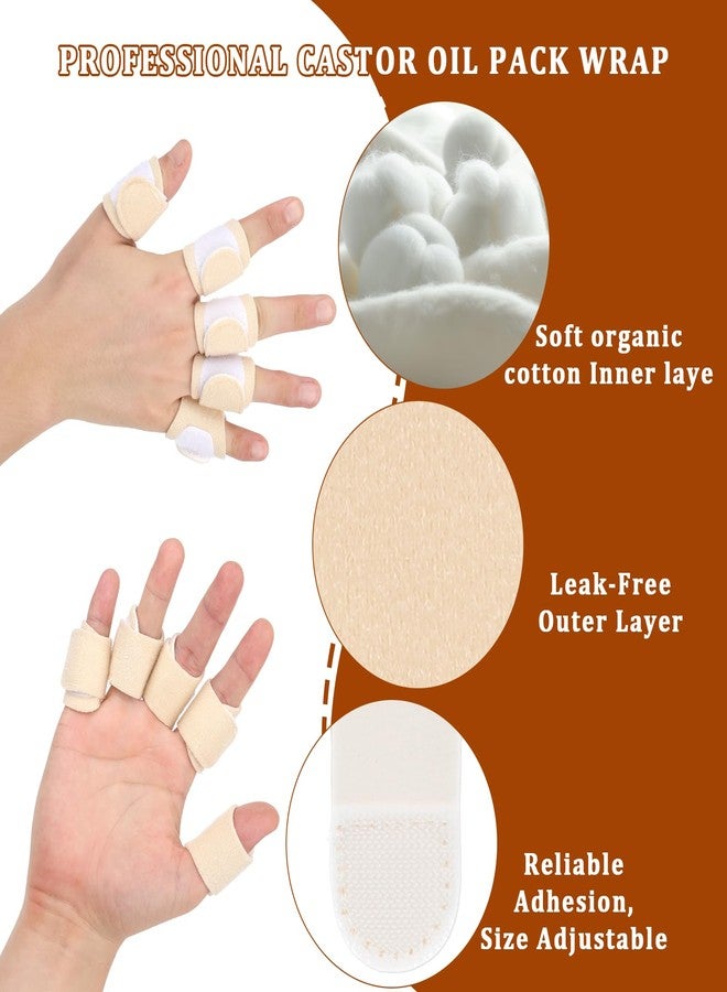 Aeaocvo 10Pcs Castor Oil Pack Wrap for Fingers, Castor Oil Compress Wrap Reusable, Castor Oil Pack Wrap for Finger Arthritis for Finger Tingling Finger Cracking (Oil Not Included) - Image 2