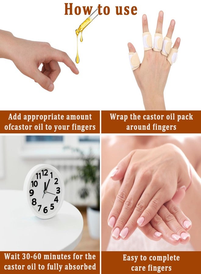 Aeaocvo 10Pcs Castor Oil Pack Wrap for Fingers, Castor Oil Compress Wrap Reusable, Castor Oil Pack Wrap for Finger Arthritis for Finger Tingling Finger Cracking (Oil Not Included) - Image 3