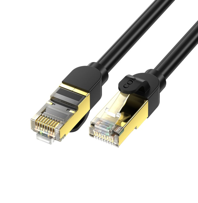 COMPIX Ethernet Cable Cat 8 10M, High Speed Internet Cable 40Gbps 2000MHz RJ45 Braided Double Shielded LAN Cable – Ideal for Gaming, Modem, PS4, PS5, PC, Router, Smart TV, Xbox, Laptop - Image 1