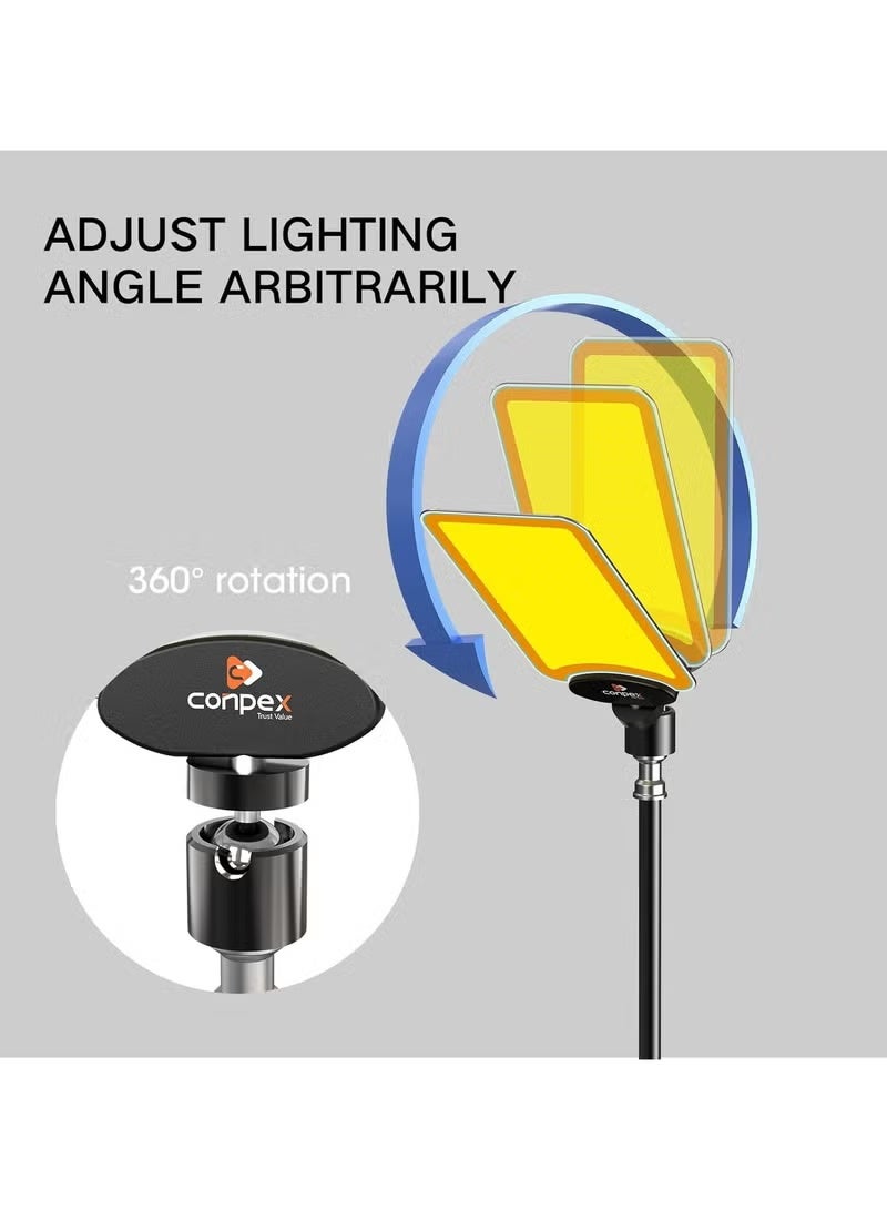 كونبيكس طقم إضاءة عمل LED محمول مع جهاز تحكم عن بُعد، حامل ثلاثي القوائم، مشابك بطارية سيارة، حقيبة حمل - Image 5