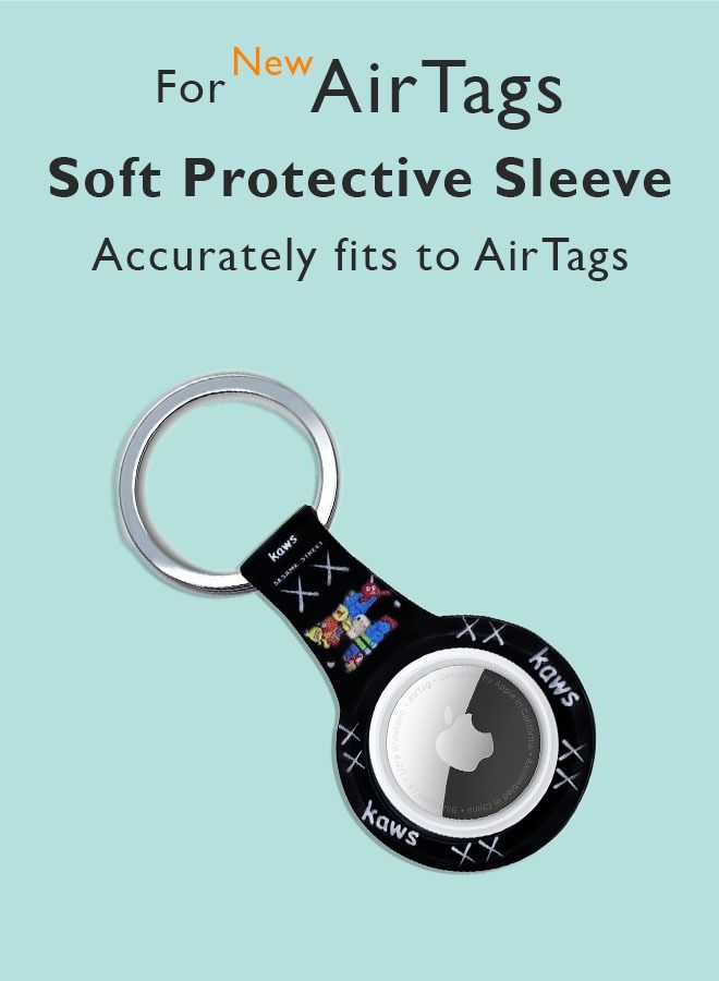 Theodor Protective Silicone Case Cover with Key Ring Kaws Street For Apple AirTag  - Image 3