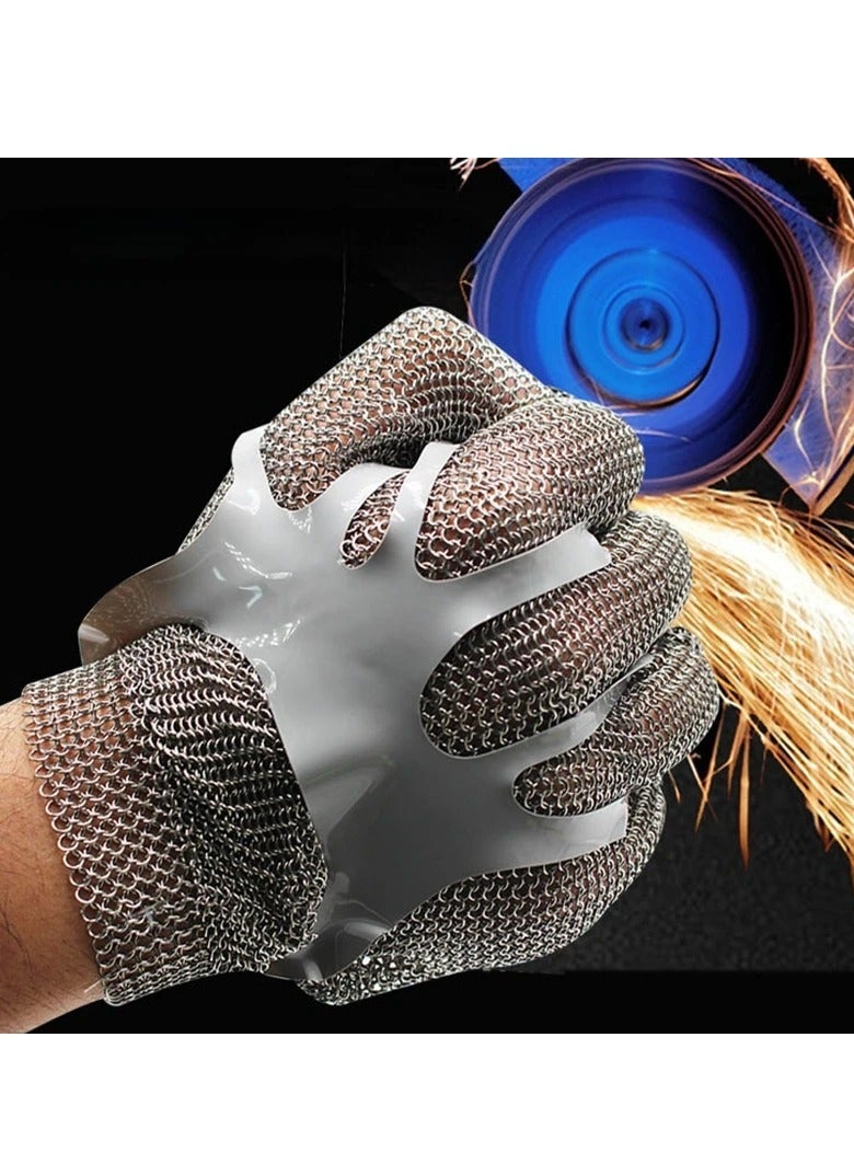 AROAQ Chainmail Glove, Highest Level Cut Resistant Stainless Steel Metal Gloves, Adjustable Safety Working Metal Gloves For Meat Cutting Food Processing Knife Sharpening, (1pc, Size XL) - Image 2