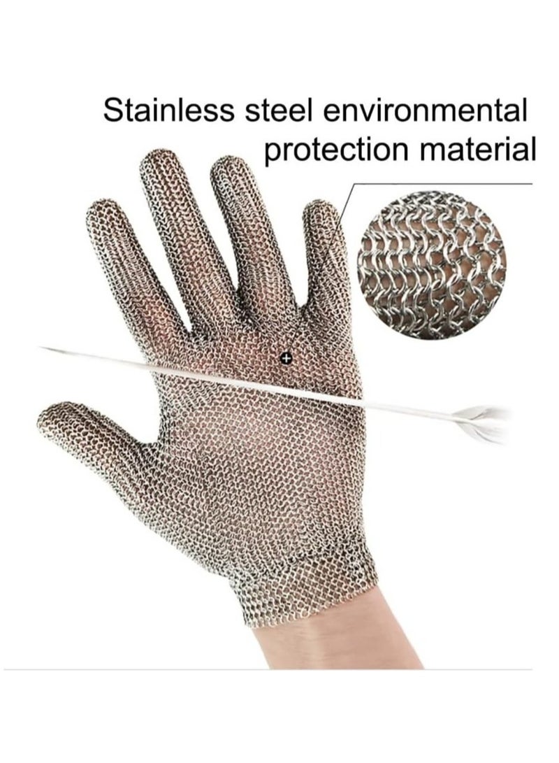 AROAQ Chainmail Glove, Highest Level Cut Resistant Stainless Steel Metal Gloves, Adjustable Safety Working Metal Gloves For Meat Cutting Food Processing Knife Sharpening, (1pc, Size XL) - Image 5