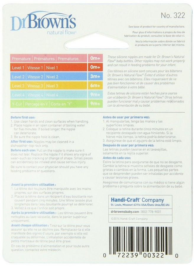 Dr. Brown's - Dr. Brown's 8 Pack Natural Flow Level 2 Standard Nipple - Image 1