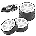 shenruifa 4PCS 110 RC Drift Wheels Hard Plastic Tires 12mm Hex 6 Spoke Compatible with HSP HPI OnRoad Drifting Car White Rims Easy Install - Image 3