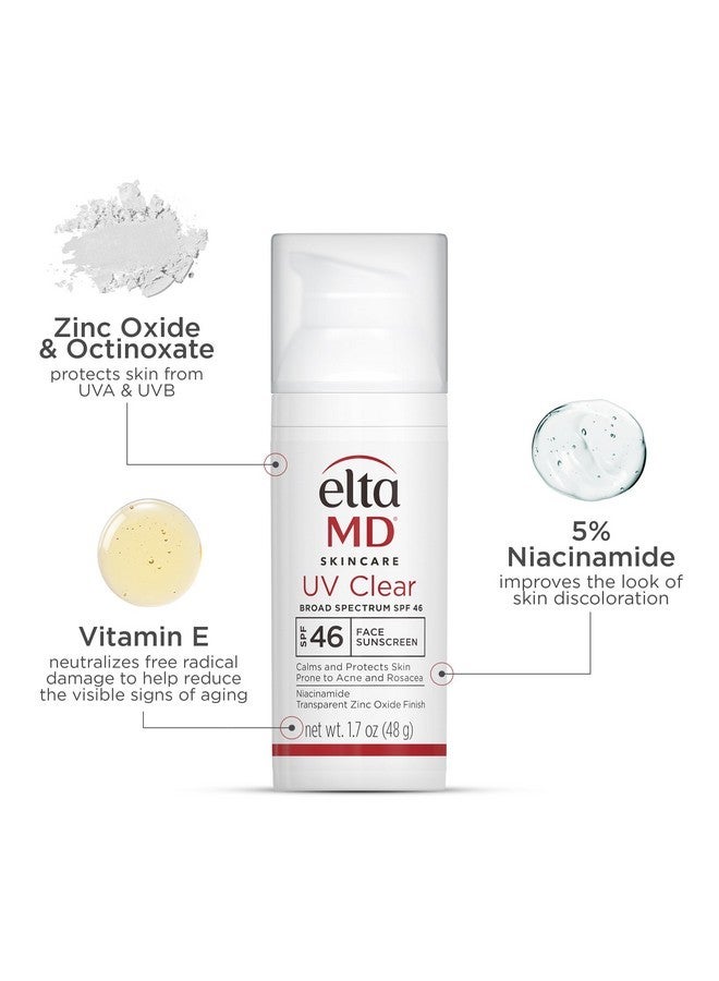 EltaMD UV Clear Face Sunscreen SPF 46, Oil Free Sunscreen with Zinc Oxide, Dermatologist Recommended, 0.5 oz - Image 2
