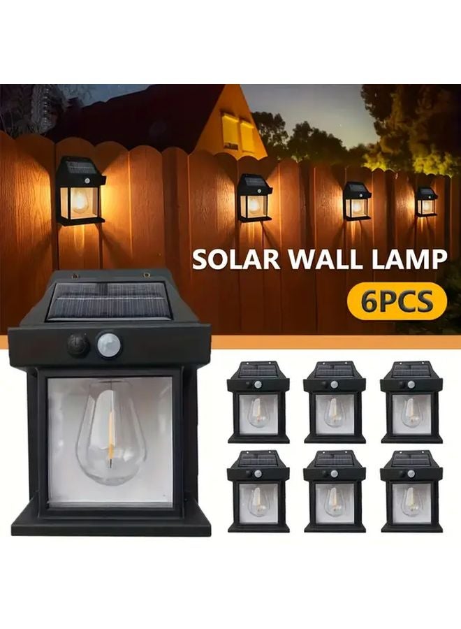 6 قطع ضوء استشعار حركة شمسي للخارجي جدار سلسبيل IP44 مقاوم للماء ثلاث أوضاع - Image 2