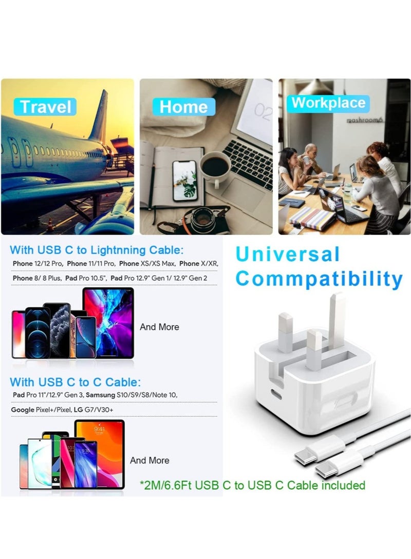 iPhone Charger Fast PD20W USB C Wall Charger Fast Charging Type-C USB Charger Plug Universal Travel Adapter Type C Wall Plug Compatible for iPad Pro,iPad mini, iPhone 13 Pro/13 Pro Max/13/12/11