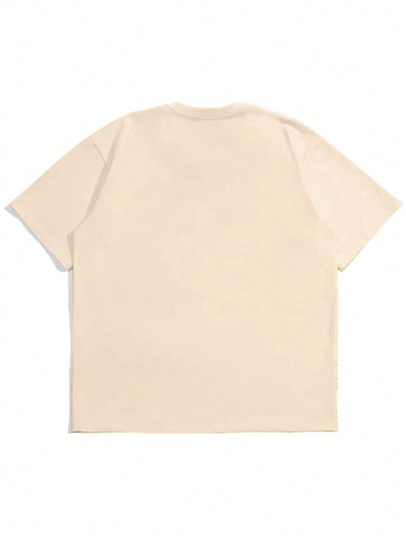 SXV STYLE Men & Women Cotton 'Hey Spider' Printed Cool Aesthetic Oversized Baggy T-Shirt (in,Alpha,S,Regular,Cream) - Image 2